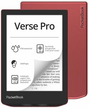 E-grāmatu lasītājs Pocketbook Verse Pro PB634-3-WW, 16 GB, sarkana krās., 6"