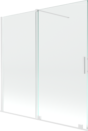 Vonios sienelė Mexen Velar II, 160 cm x 150 cm, skaidri sp./balta sp./grūdintas