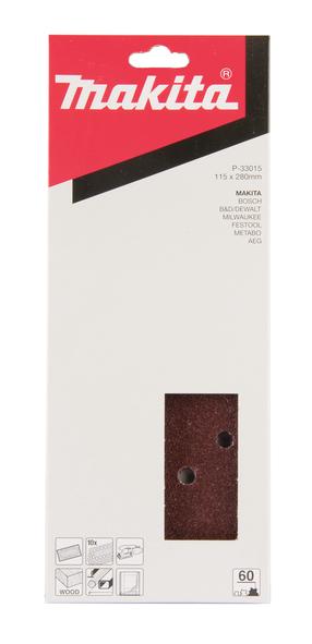Šlifavimo lapas Makita P-33015, 60, 28 cm x 11.5 cm, 10 vnt.