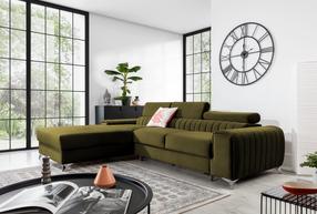 Kampinė sofa Grayson Nube 33, žalia sp., kairinė, 205 x 278 cm x 92 cm