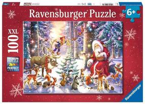 Dėlionė Ravensburger Christmas In The Forest 129379, 36 cm x 49 cm, 100 vnt., įvairių spalvų
