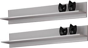 Sieninė lentyna Cama Meble Soho, balta, 125 cm x 20 cm x 19 cm