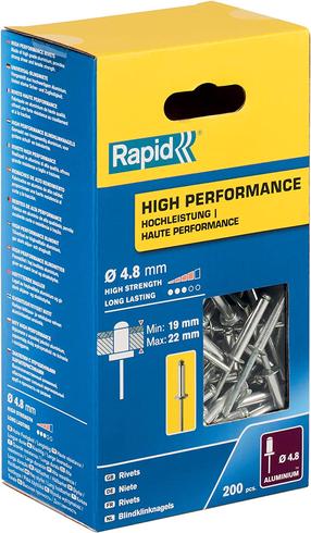 Aliuminės kniedės Rapid 5001440, 4.8 mm x 25 mm, 200 vnt.