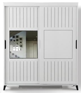 Skapis Kalune Design Pasific Home Fuga 160, balta krās., 160 cm x 60 cm x 216 cm, ar spoguli