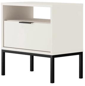 Naktinis staliukas Kocot Kids Austin, balta sp./juoda sp., 56.4 cm x 55 cm x 33 cm