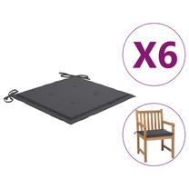 Kėdžių pagalvėlė VLX Garden Chair Cushions 314039, antracito sp., 50 cm x 50 cm, 6 vnt.