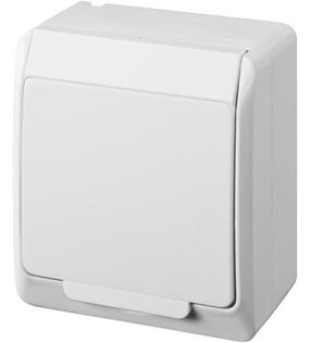Kištukinis lizdas Elektro-Plast Hermes 0324-02, su įžeminimu, IP44, balta sp.