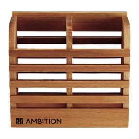Söögiriistade alus Ambition Natural, 16 cm x 14 cm x 7 cm, puit, pruun v.