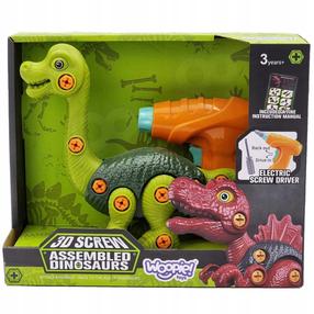 Konstruktora komplekts ar skrūvgriezi Woopie Dinosaurs, 31 gab., zaļa krās.