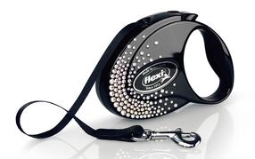 Автоматический поводок Flexi Glam Splash 2113, серебристый цв./черный цв., S 3м
