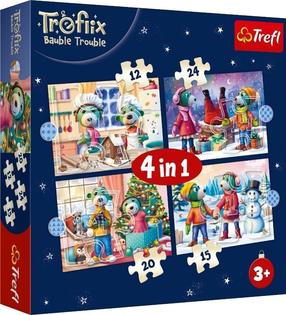 Dėlionė 4in1 Trefl Treflix Its Snowing At Tresliks 34657, 20.5 cm x 28.5 cm, 71 vnt., įvairių spalvų