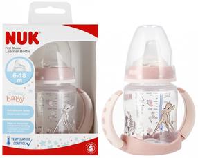 Bērnu pudele dzeršanai Nuk First Choice Disney Baby Bambi, 150 ml, 6+ mēn., caurspīdīga krās./rozā krās.