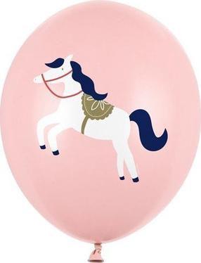 Õhupallide komplekt ümmargune PartyDeco Little Horse, roosa v., 6 tk