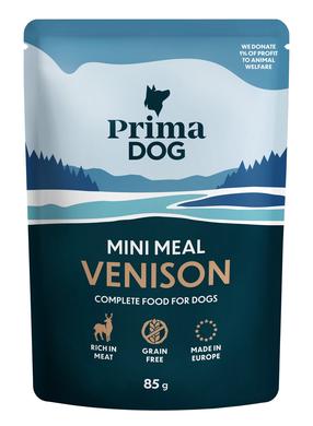 Šlapias šunų maistas Prima Dog Mini Meal Venison, elnių mėsa, 0.085 kg