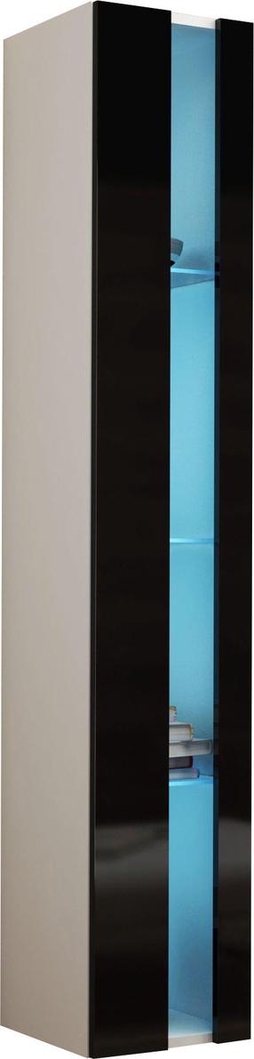 Sieninė lentyna Cama Meble Vigo, balta/juoda/šviesiai pilka, 40 cm x 30 cm x 180 cm