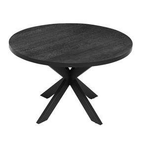 Valgomojo stalas Home4you Vancouver, juoda sp., 120 cm x 120 cm x 75 cm
