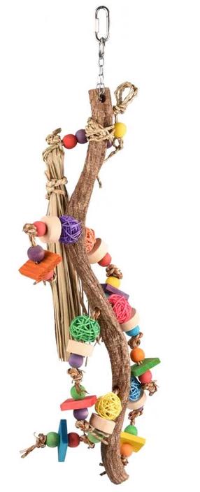 Žaisliukas paukščiams Flamingo Rainbow Chi, 9 cm x 9 cm x 55 cm