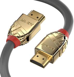 Kabelis Lindy Ultra High Speed 37601 HDMI A male, HDMI A male, 1 m, zelta krās./pelēka krās.
