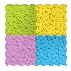 Сенсорный массажный коврик Lean Toys Sensory Path, 24.5 см x 24.5 см, 10 шт, многоцветный