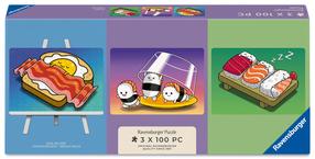 Dėlionė 3in1 Ravensburger Kawaii Breakfast Lunch And Dinner & Easel Set, 17.8 cm x 12.7 cm, 300 vnt., įvairių spalvų