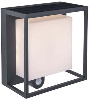 Sieninis lauko šviestuvas Lutec Curtis PIR, 3W, LED, IP54, tamsiai pilka sp., 9.5 cm x 19 cm