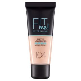 Skystas makiažo pagrindas Maybelline Fit Me Matte + Poreless Clay, smėlio sp., 104 soft ivory, 30 ml