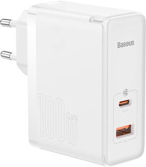 Telefona lādētājs Baseus GaN5 Pro, USB/USB-C, 100 cm, balta krās., 100 W