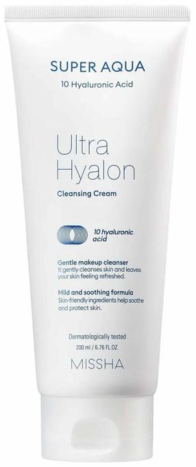 Attīrošais krēms Missha Super Aqua Hyalon Cleansing, 200 ml
