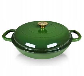 Emaliuotas ketaus puodas Allesken Rodeluxe, Ø30 cm, 3 l, žalia sp.