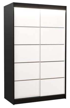 Spinta ADRK Benisso LED, skaidri sp./balta sp./juoda sp., 58 cm x 120 cm x 200 cm