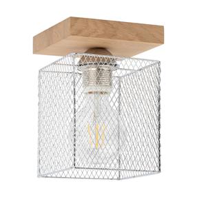 Светильник потолочный Spot-Light Norman, E27, 1 x 25 Вт, хромовый цв. / дубовый цв., 13 x 15.5 см