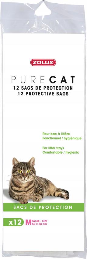Maišas Zolux Pure Cat Protective Bags 50 x 38 cm, plastikas, 12 vnt., Skaidri sp.
