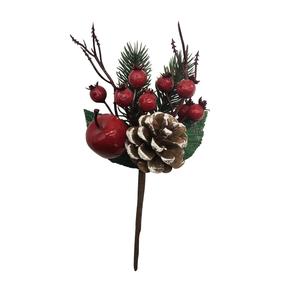 Mākslīgais zars Christmas Touch, sarkana krās./zaļa krās., 19 cm