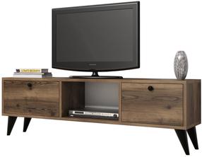 TV staliukas Kalune Design Serenat, juoda sp./riešuto sp., 138 cm x 29.5 cm x 42.6 cm