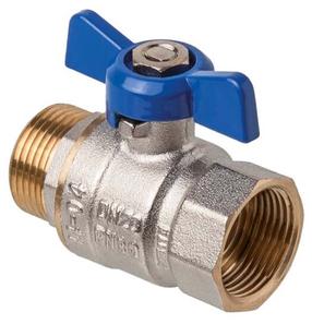 Rutulinis ventilis Invena, rutulinis, vandentiekiui, šildymo sistemoms, 1 colis - išorinis sriegis, 1 colis - vidinis sriegis