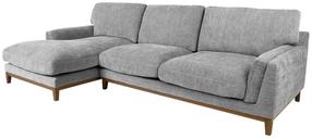 Kampinė sofa Home4you Birgit, pilka sp., kairinė, 286 x 160 cm x 86 cm