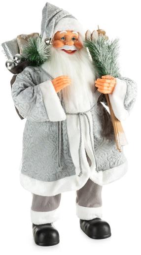 Figūrėlė, "Kalėdų senelis", 44 cm, balta sp./sidabro sp.