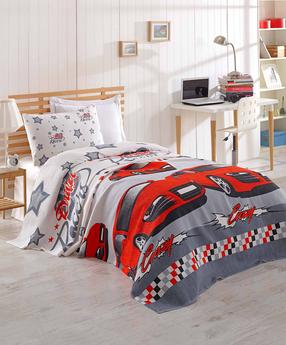 Lovatiesė Mijolnir Crazy 143EPJ5527, balta sp./raudona sp./pilka sp., 160 cm x 235 cm
