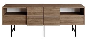 ТВ стол Kalune Design Derin, черный цв./ореховый цв., 180 см x 37.1 см x 64.7 см