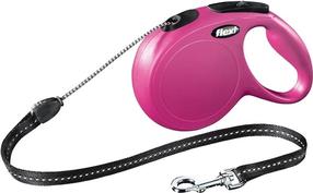 Automatinis pavadėlis Flexi New Classic, rožinė sp., M 5m