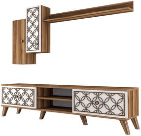 Sekcija Kalune Design Class S 845HCT3011, balta sp./riešuto sp., 35 cm x 180 cm x 44 cm