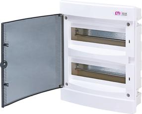 Модульная панель ETI ECM24PT, подсетевой, IP40, 24 mод., белый цв./черный цв.