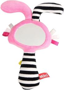 Lavinimo žaislas Hencz Toys Mirror Bunny, 28 cm, balta sp./juoda sp./rožinė sp.