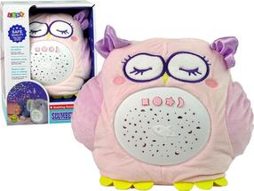 Projektors - bērnu miega palīglīdzeklis Lean Toys Slumber Buddies Owl, rozā krās.