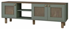 Televizoriaus spintelė Kalune Design Bohemian 1600-142, ruda sp./žalia sp., 40 cm x 160 cm x 56 cm