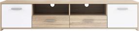 TV staliukas Forte, ąžuolo sp./balta sp., 39 cm x 181.7 cm x 52.7 cm