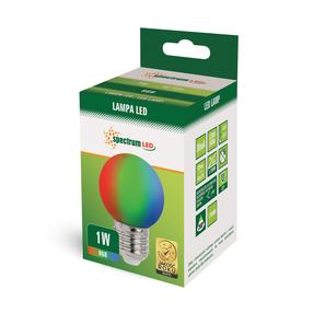 Spuldze Spectrum LED, P45, rgb krās., E27, 1 W, 10 lm