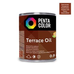 Eļļa terasēm Pentacolor Terrace Oil, tumši brūna krās., 0.9 l