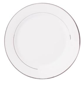 Lėkštė desertinė Ambition Aura Silver, Ø 27 cm, balta sp./sidabro sp.