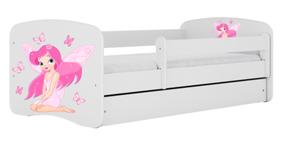 Vaikiška lova Kocot Kids Babydreams Fairy, balta sp., 80 x 180 cm, su patalynės dėže, be čiužinio